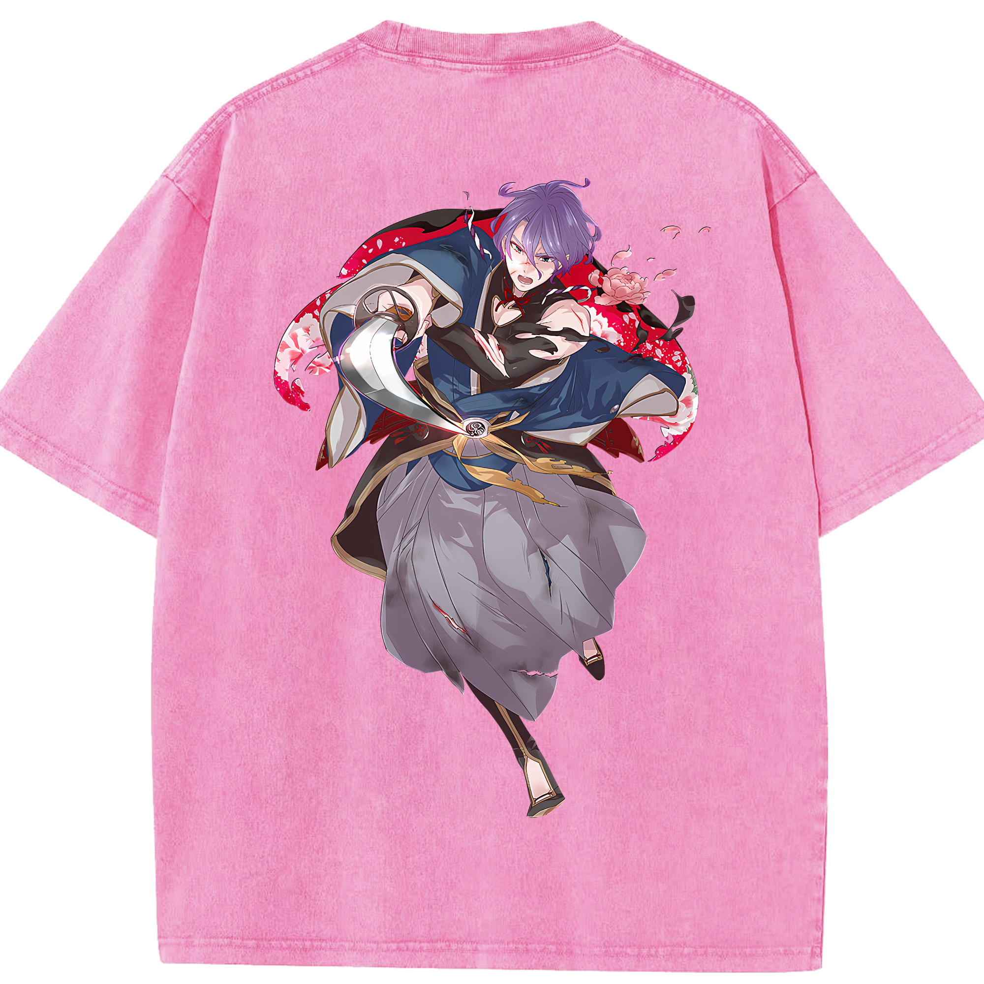 （画像用） 刀剣乱舞 Touken Ranbu 綿100% ヴィンテージ風 半袖Tシャツ（背面プリント）
